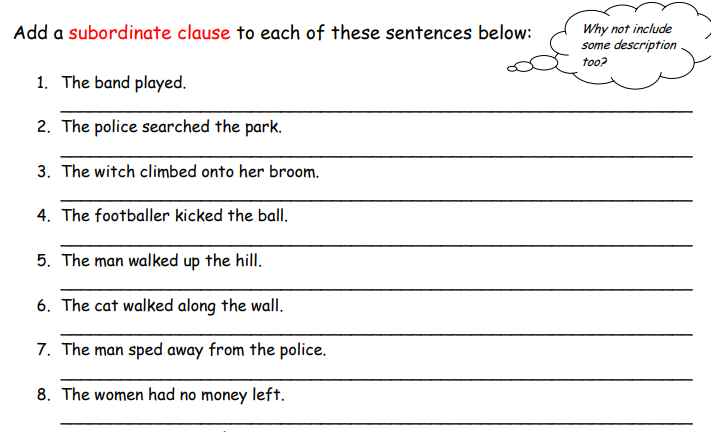 Main Clause 9 Of The Best Ks2 Spag Worksheets And Resources Teachwire