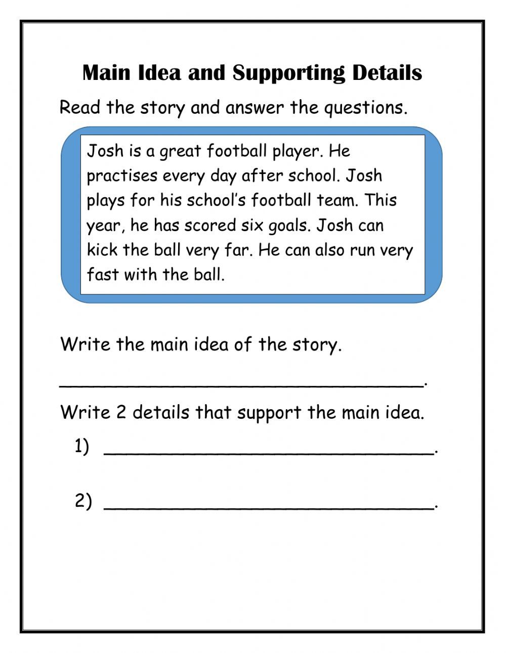 5 Worksheets to Master Main Ideas and Details