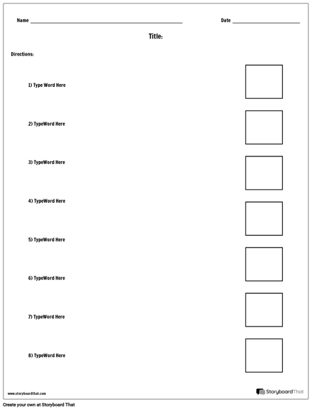 Make A Matching Worksheet Free