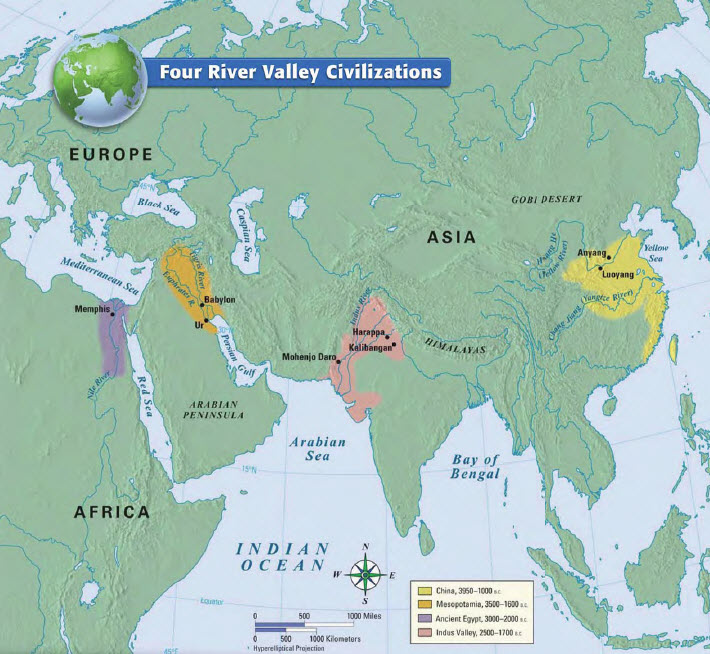 Map Of Ancient River Valley Civilizations