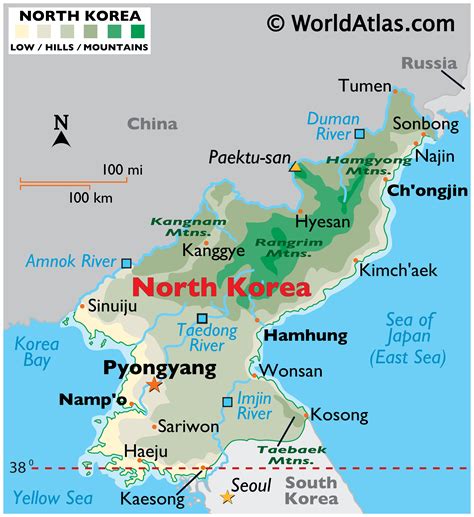 Map Of North Korea And Geographical Facts Where North Korea Is On The World Map World Atlas