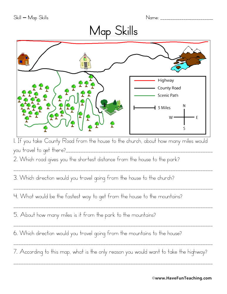 Map Skills Worksheets Bernardnagy S Blog