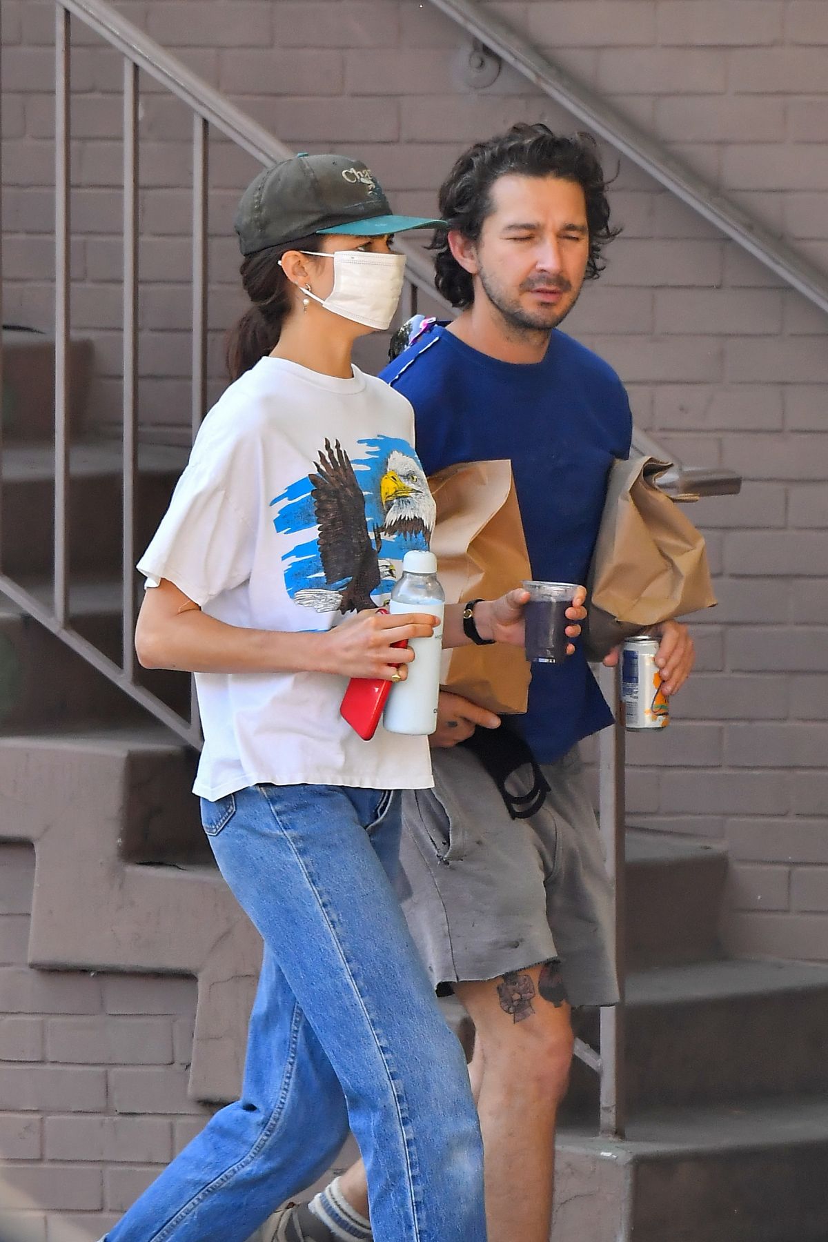 Margaret Qualley And Shia Labeouf Picking Up Lunch At Stamp Foods In Los Feliz 12 26 2020