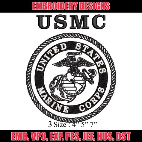 Marine Corps Logo Embroidery Designs Hand Embroidery