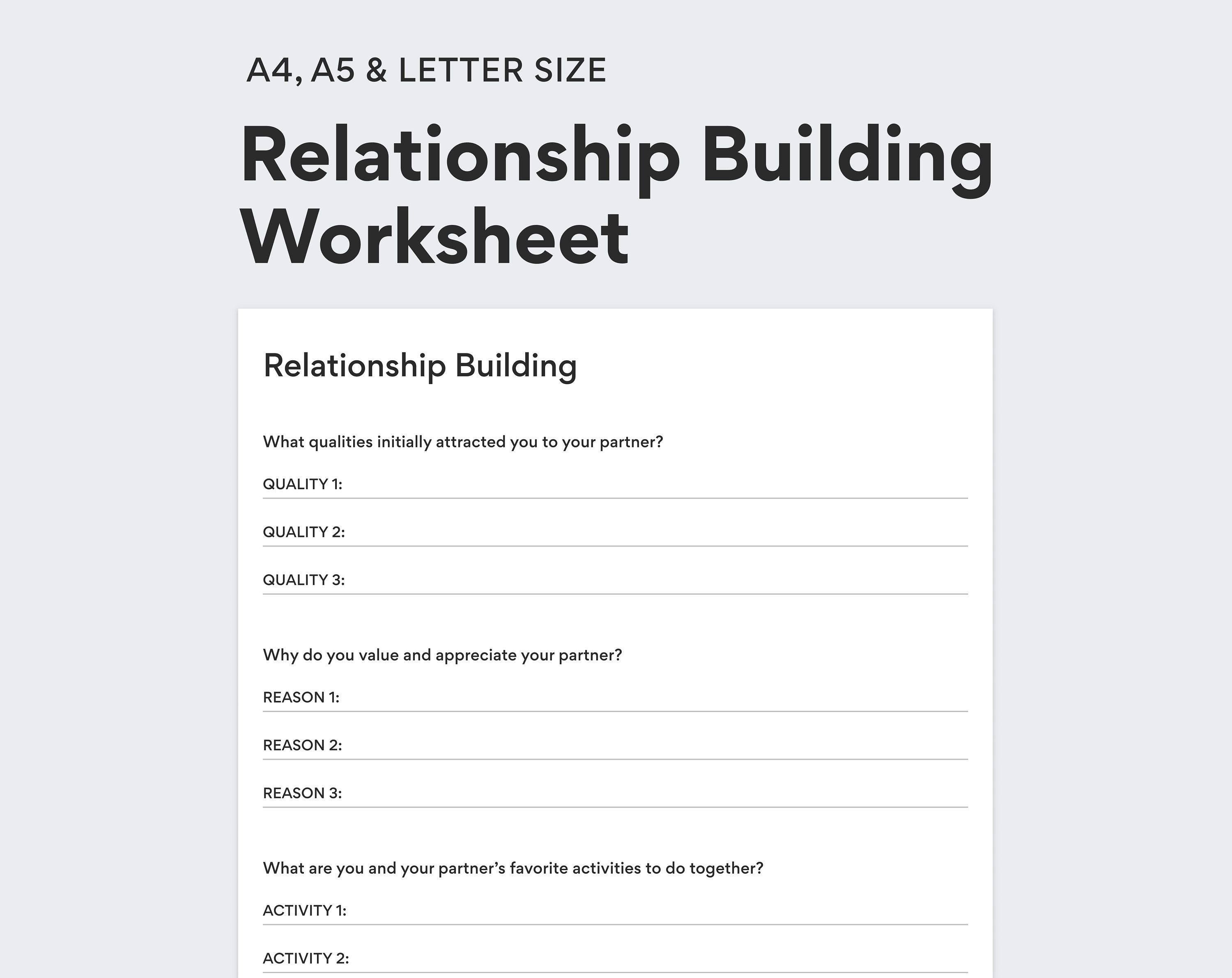 Marriage Worksheet A Tool To Strengthen Your Relationship