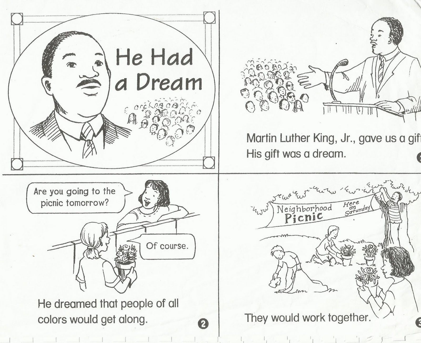 Martin Luther King Jr Printables For Primary Students Free