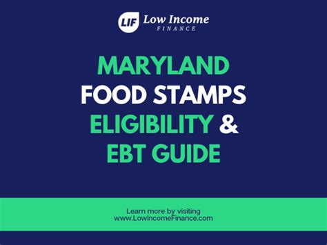 Maryland Food Stamps And Ebt Guide Low Income Finance