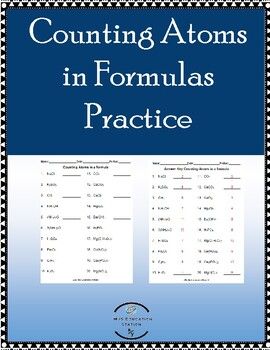 Mastering Atoms In Chemical Formulas Worksheet Answer Key