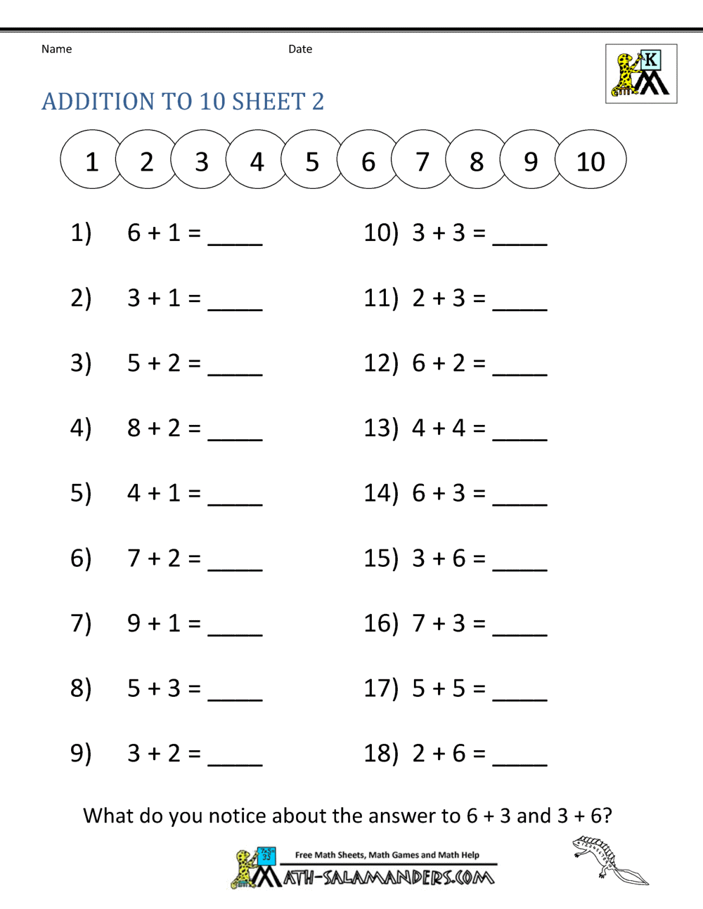 5 Free Math Addition Worksheets for Practice