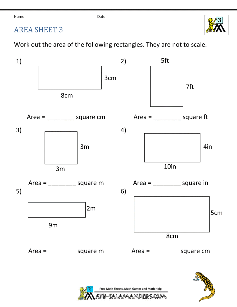 5 Fun Math Area Worksheets to Boost Skills