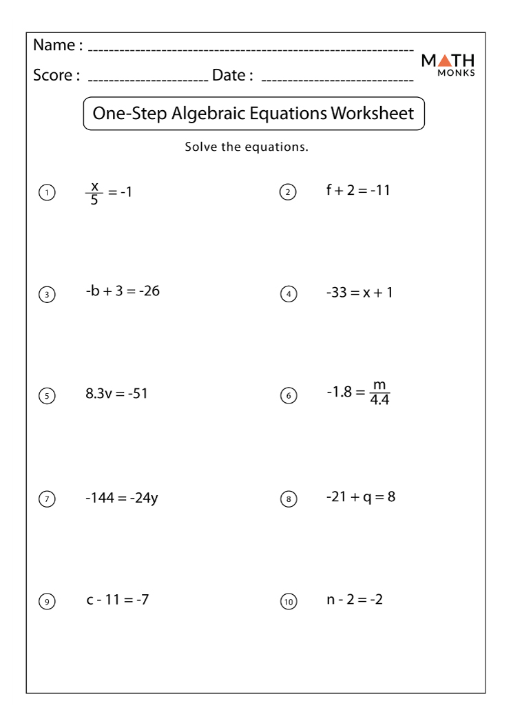 Mastering Math: Printable Equation Worksheets for All Ages