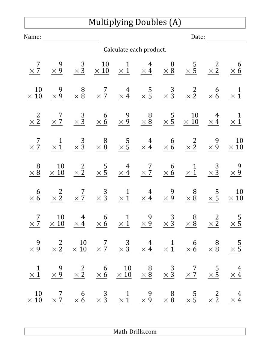 Math Multiplication Facts Worksheet Generator Free Printable