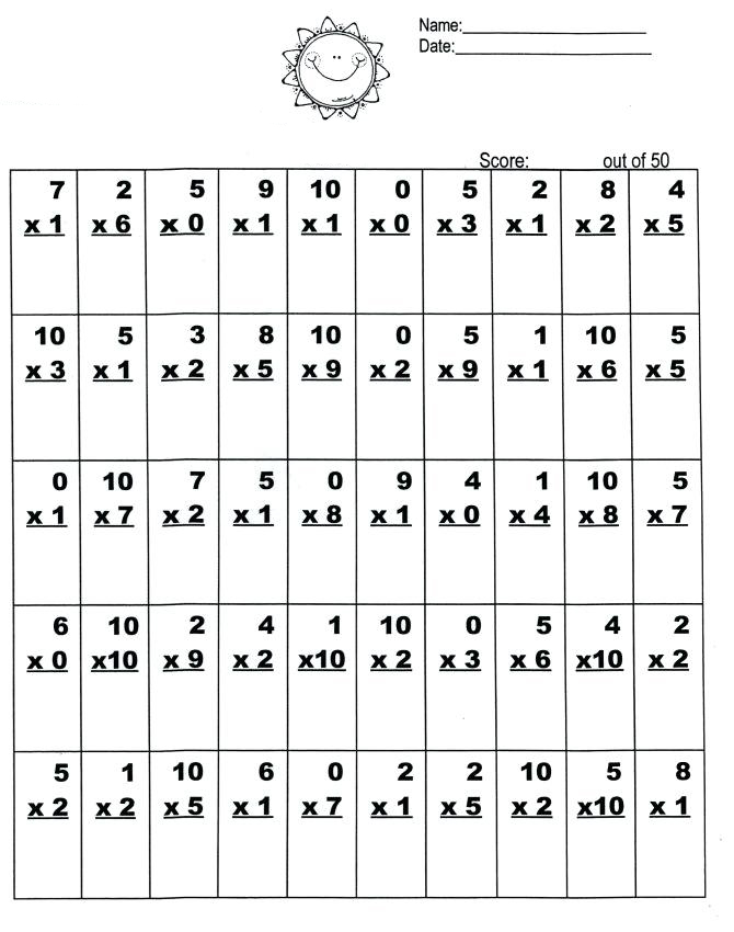 Math Multiplication Worksheets 3Rd Grade