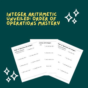 Math Practice Problems Mastering Order Of Operations With Integers