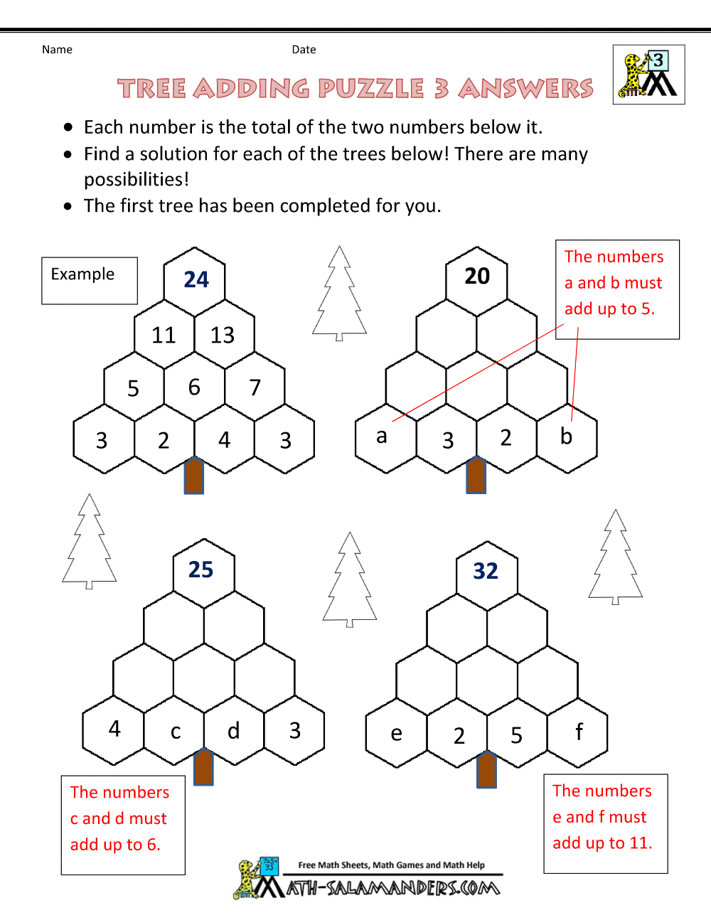 Math Puzzle Worksheets 3Rd Grade