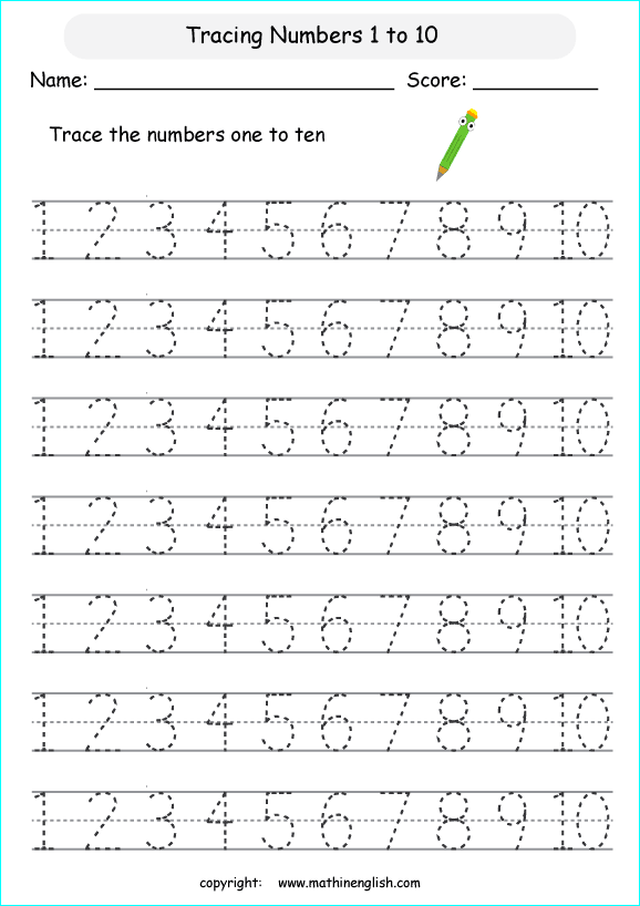 Math Tracing Worksheet