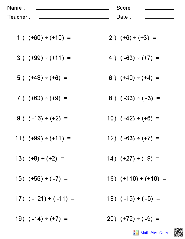 Mastering Integers with Our Math Worksheet Guide