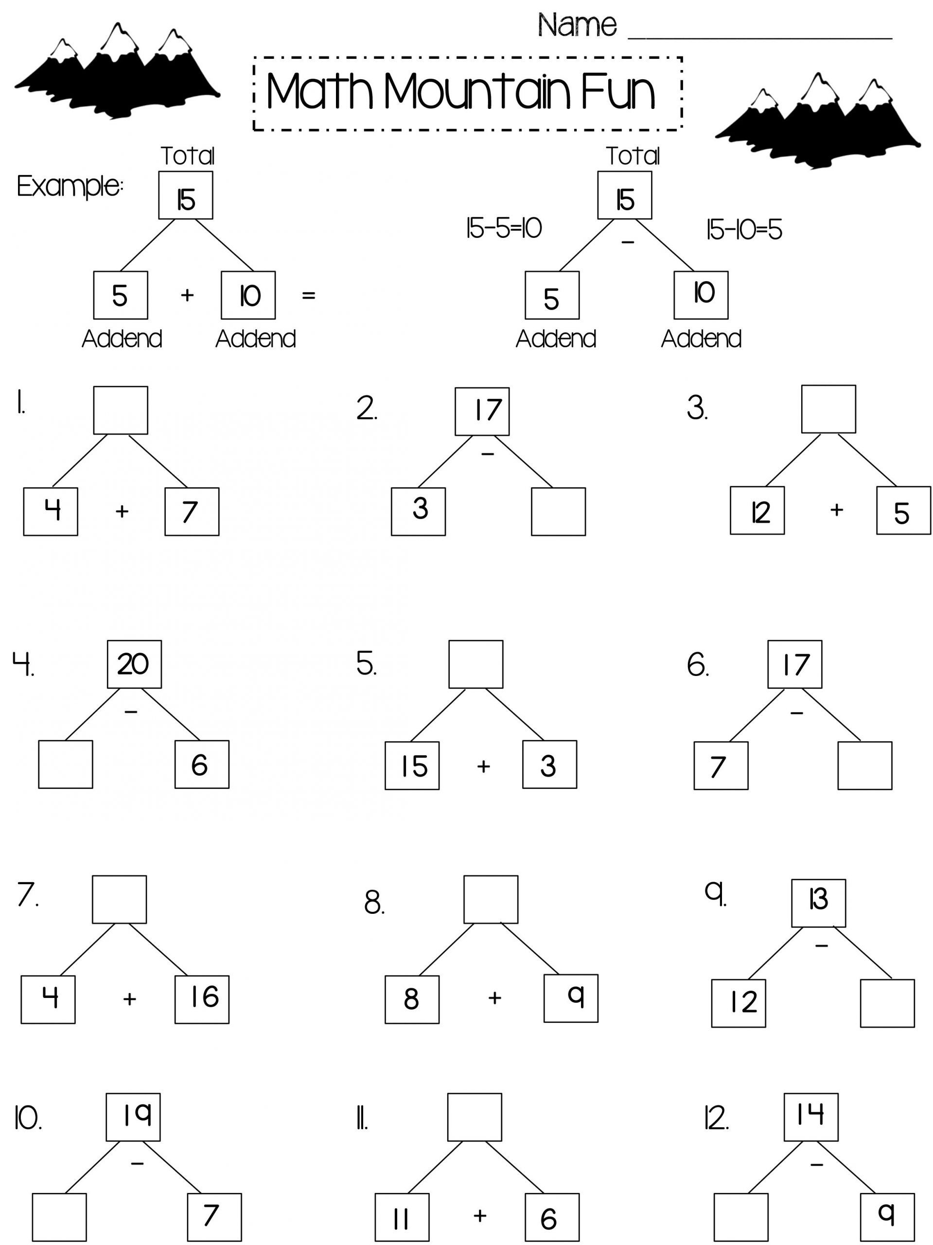 Math Worksheets Fun To Print Activity Shelter 1St Grade Math