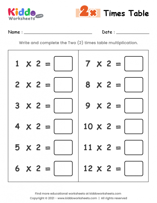 Maths Times Tables Worksheets 4Th Grade Multiplication Edboost4th