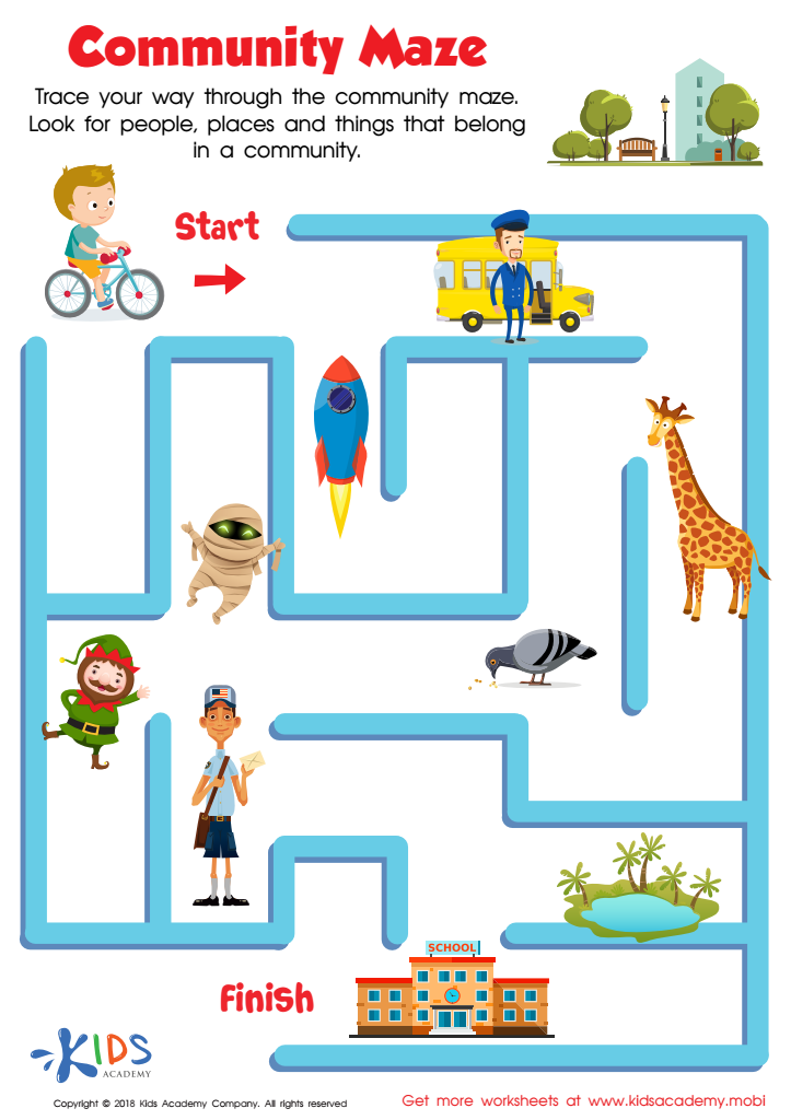 Maze Worksheet Signs In The Community Free Printable Pdf For Kids