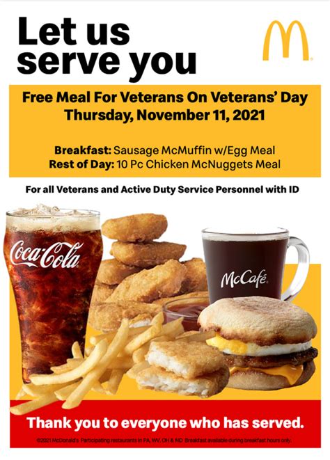 Mc Donald S To Give Free Meal To Veterans On Veterans Day Beaver County Radio