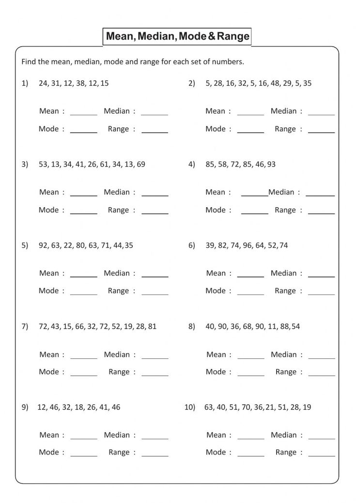 Mean Median Mode And Range Coloring Worksheet Worksheets Library