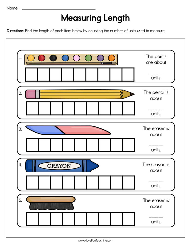 Measurement Length In Centimeters Math Measurement First Grade