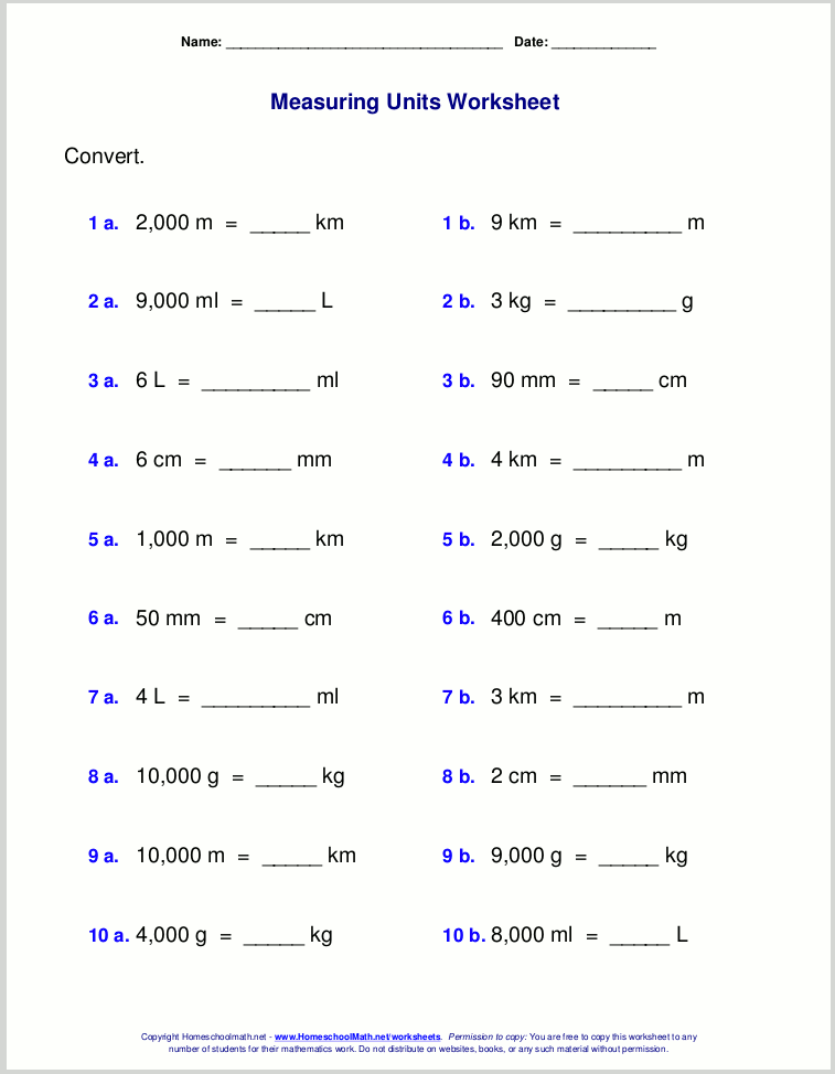 5 Fun Measurement Worksheets for 3rd Grade