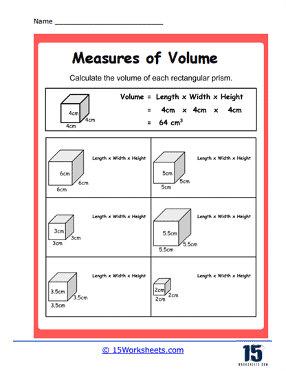 Measures Of Volume Worksheets 15 Worksheets Com Worksheets Library