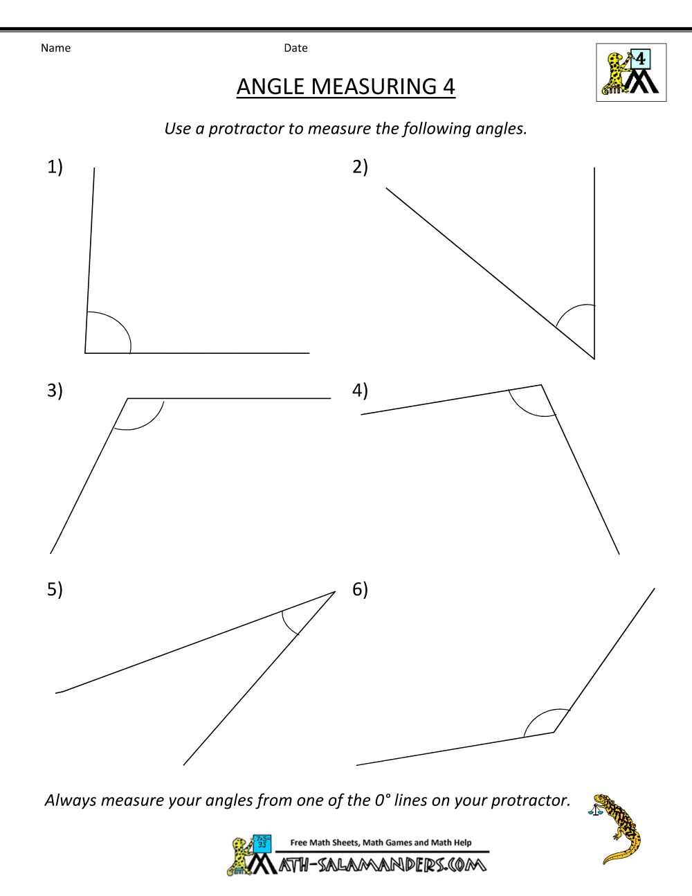 Fun and Easy Angles Worksheets for 4th Graders