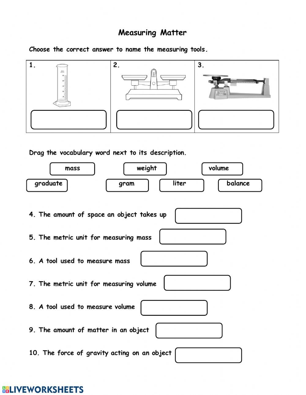 5 Essential Worksheets for Measuring Matter Mastery