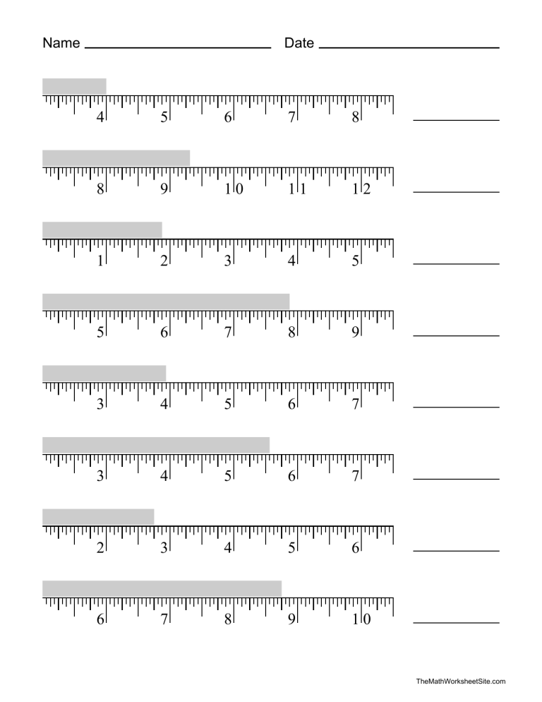 Measuring Tape Practice Test