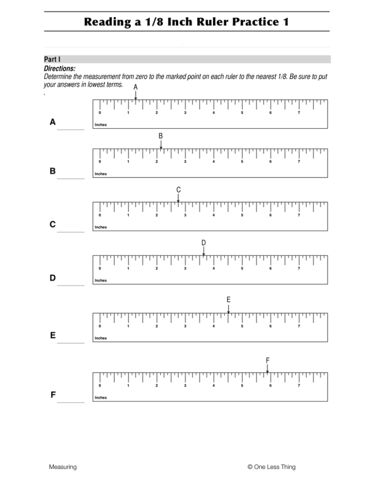 Measuring Tape Worksheets