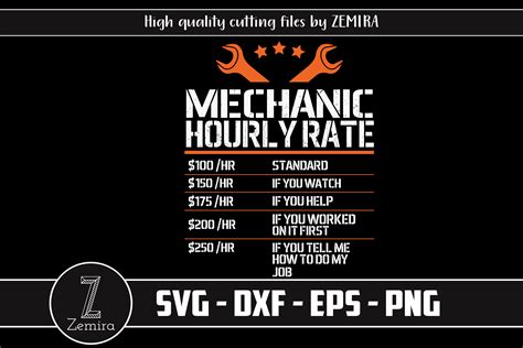 Mechanic Hourly Rate Labor Rates Svg Graphic By Zemira Creative Fabrica