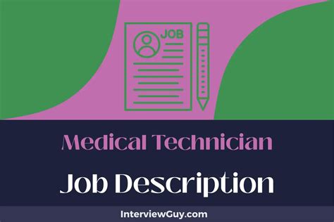 Medical Technician Job Description Updated For 2024