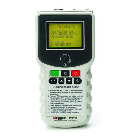 Megger Ttr25 1 Transformer Turns Ratio Test Set Battery Operated Ttr