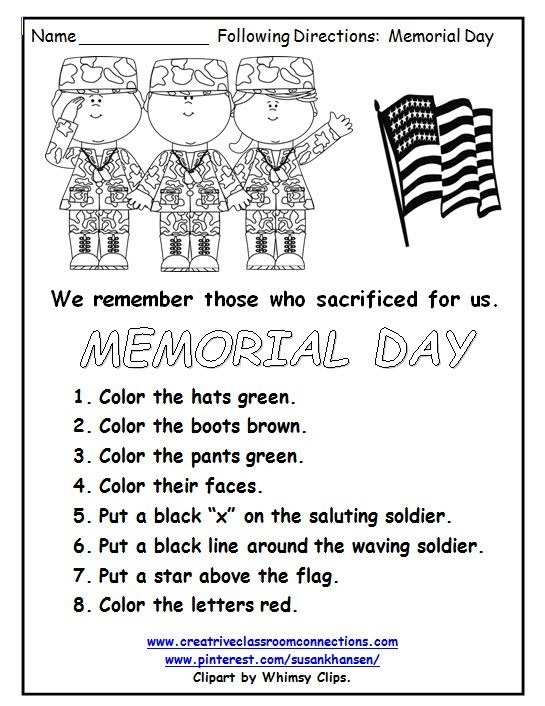 Memorial Day Math Activity Worksheets Patriotic Math Activities