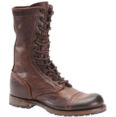 Men S Antique Brown Military Style Boots High Ankle Cap Rebelsmarket