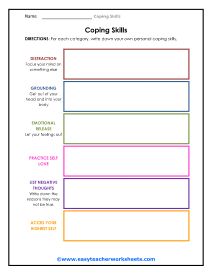 Mental Health Coping Skills Worksheet Pdf Coping Skills Worksheets