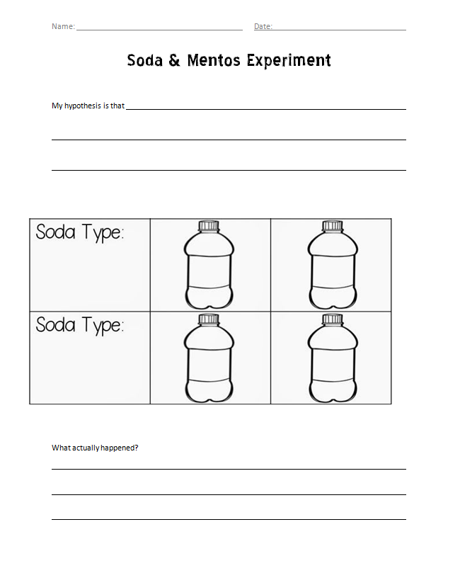 Mentos and Soda Eruption Worksheet: Simple Science Fun