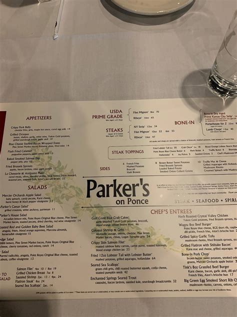 Menu At Parker S On Ponce Pub Bar Decatur