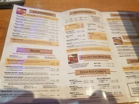 Menu At Texas Roadhouse Bbq Quincy