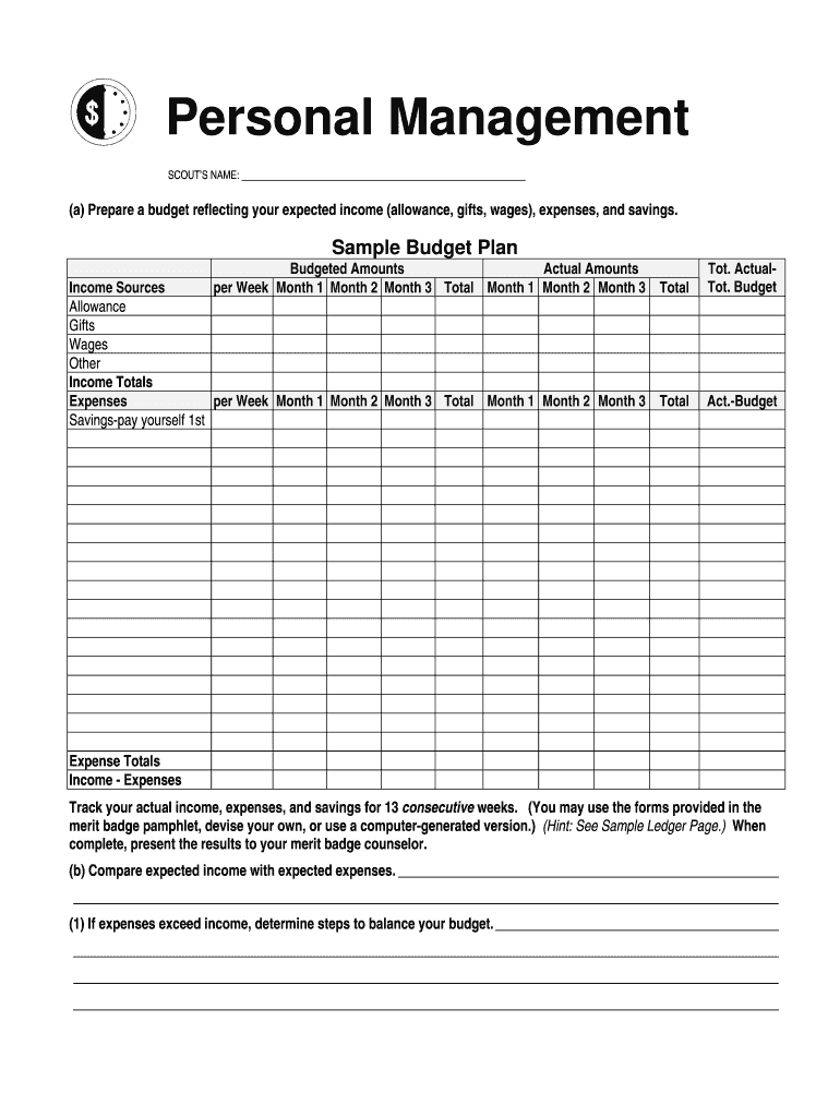 Merit Badge Filled Out Worksheet Pdf