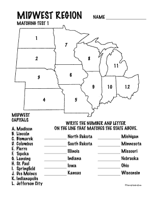 Midwest States And Capitals Worksheet By Dunkin In 5Th Tpt