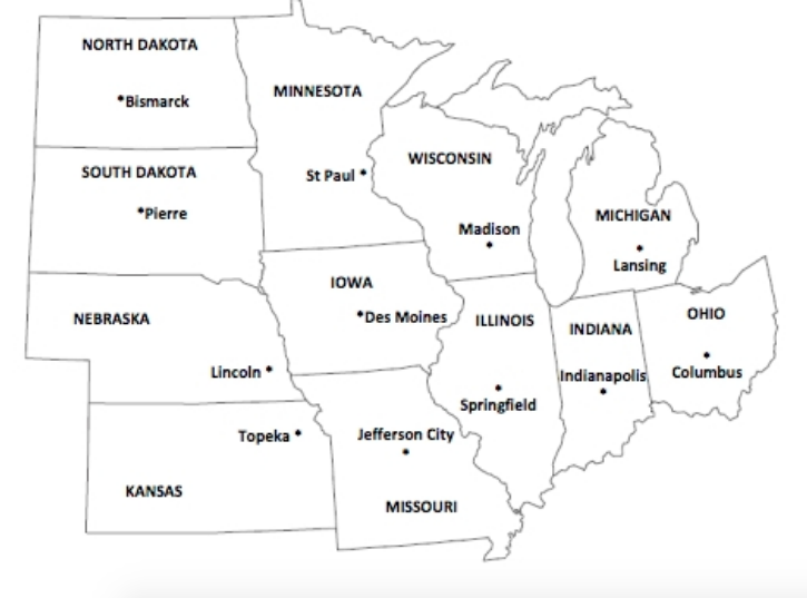 Midwest States And Capitals Worksheet Fill Online Printable