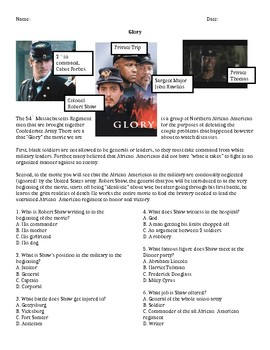 Miguel Astorga Glory Movie Worksheet 1 Docx Us History Nickleberry