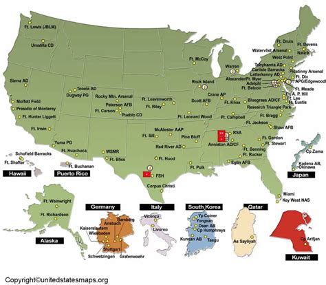 Military Bases By State Map Printable Map