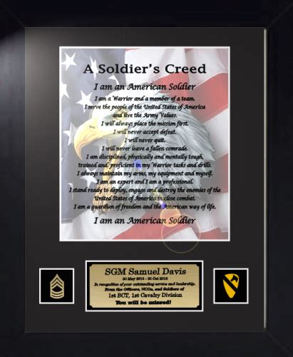 Military Creed Plaques And Frames