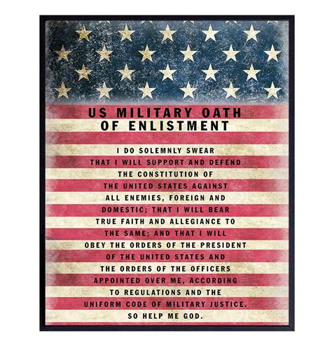 Military Oath Enlistment Patriotic American Flag Wall Art Temu