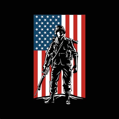 Military Soldier American Flag Png File Patriotic Us Army Etsy